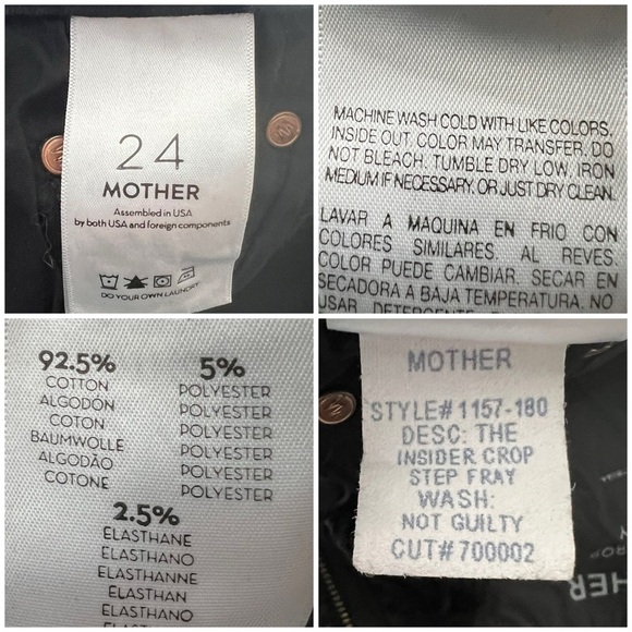 MOTHER The Insider Crop Step Fray Not Guilty Size 24 - Picture 16 of 16